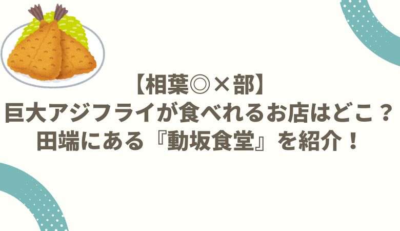 【相葉◎×部】巨大アジフライが食べれるお店はどこ？田端にある『動坂食堂』を紹介！