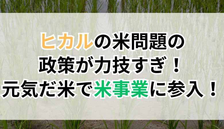 ヒカルの米問題の政策が力技すぎ！『元気だ米』で米事業に参入！