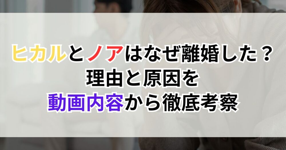 ヒカルとノアはなぜ離婚した？理由と原因を動画内容から徹底考察
